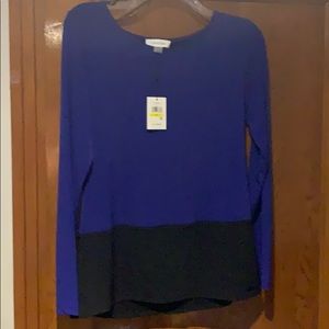 Calvin Klein NWT blue/black top